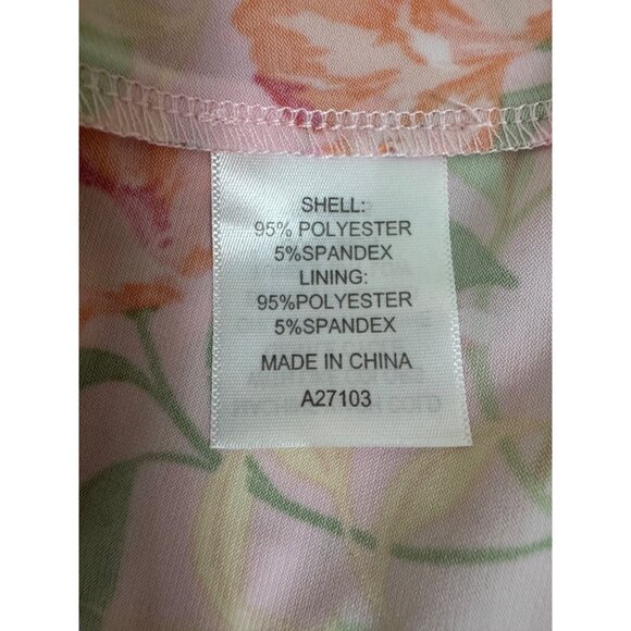 Appleseed's Pink Floral Print Midi Dress with Tie Size 2X 18 20 Summer Plus Size - Picture 6 of 7